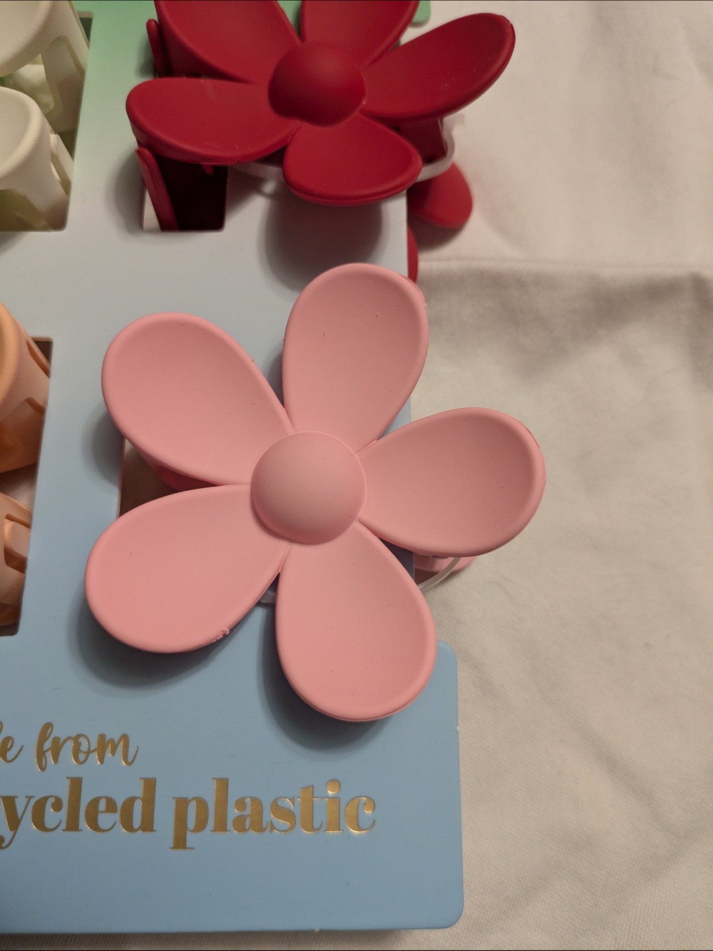 Piper K Flower Hair Clips Set Pink Red Peach Cute Aesthetic Clips - Picture 2 of 5